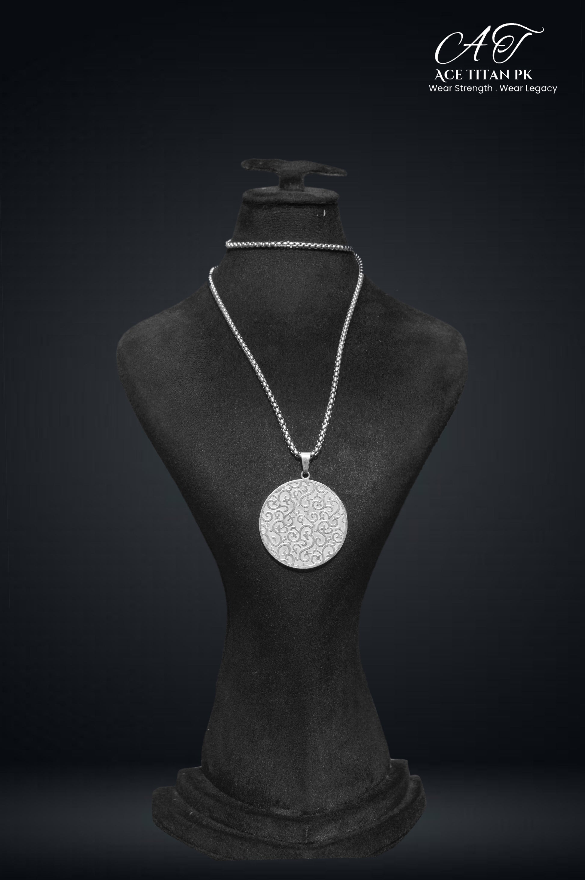 Elegant Silver Medallion Pendant Necklace – ACE TITAN PK